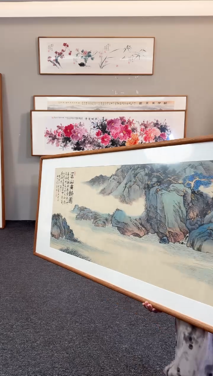 书法溪山清韵图210*60曹勇强老师