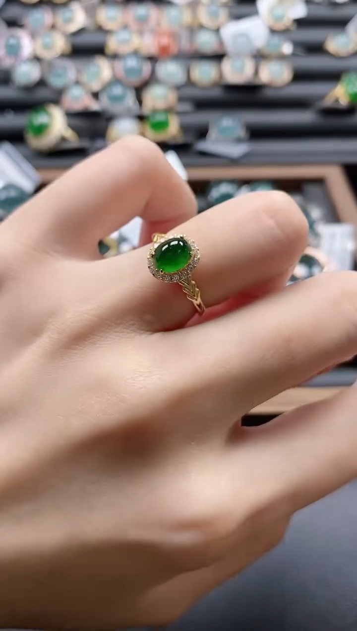 【闪购商品】翡翠戒指银S925镶嵌51511