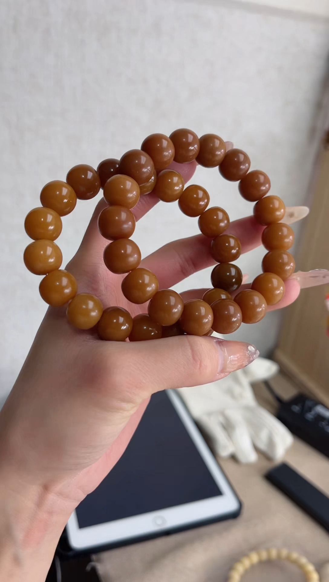 【闪购商品】菩提根/象牙果手串e50干磨风化苹果12*13mm