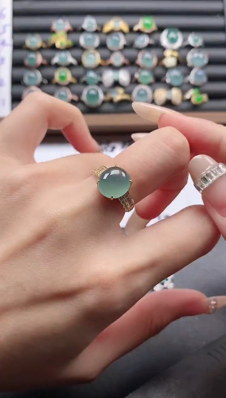 银S925镶嵌戒指翡翠51511