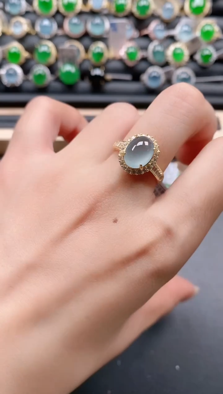 银S925镶嵌戒指翡翠11111