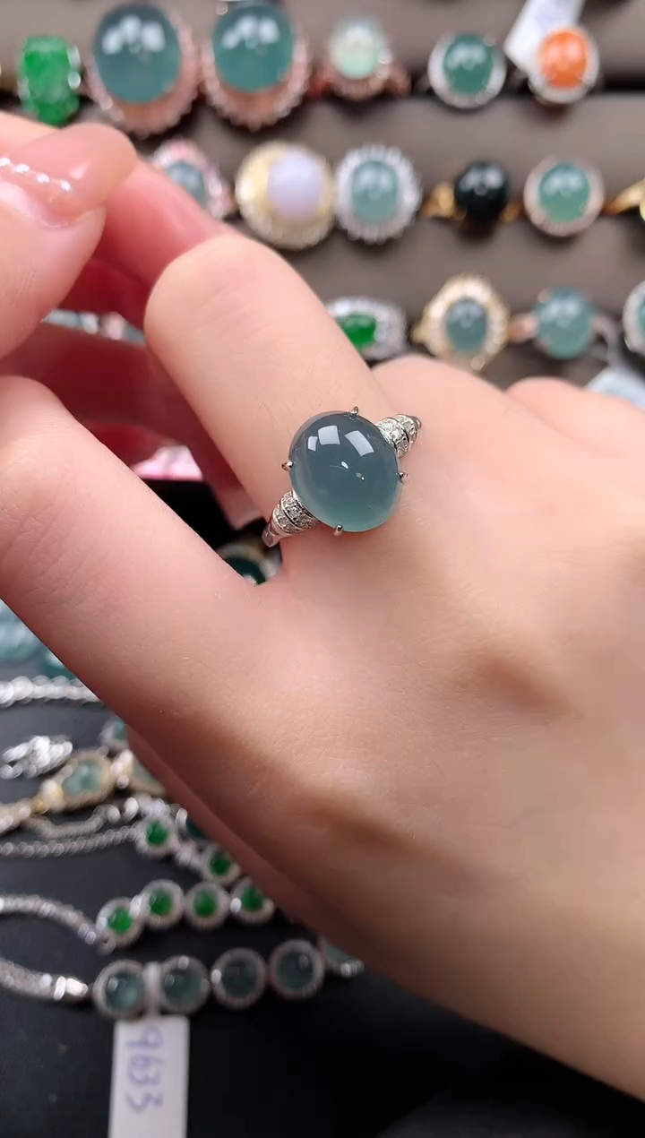 【闪购商品】翡翠戒指银S925镶嵌21414