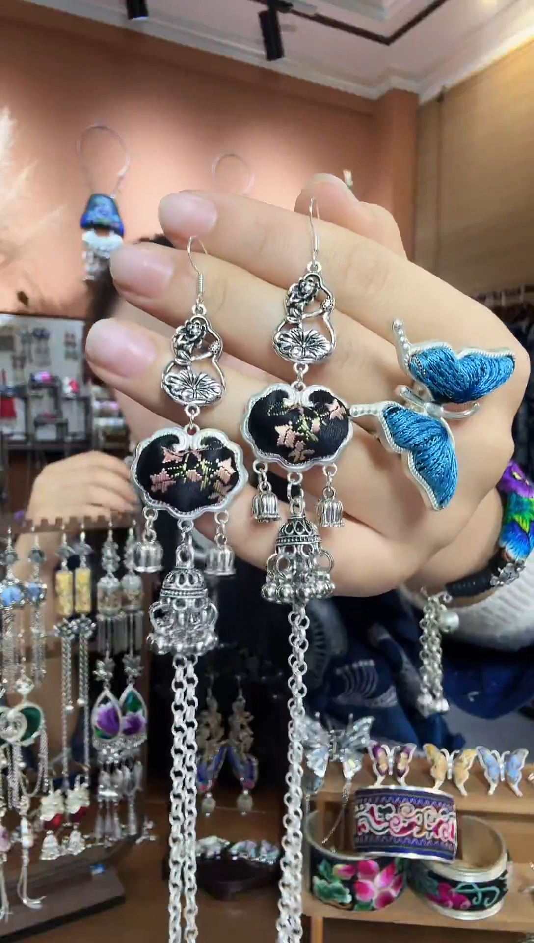 刺绣纯手工民族风耳环