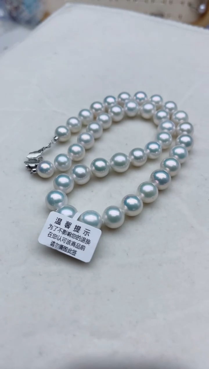 项链银S925镶嵌淡水珍珠，非无暇