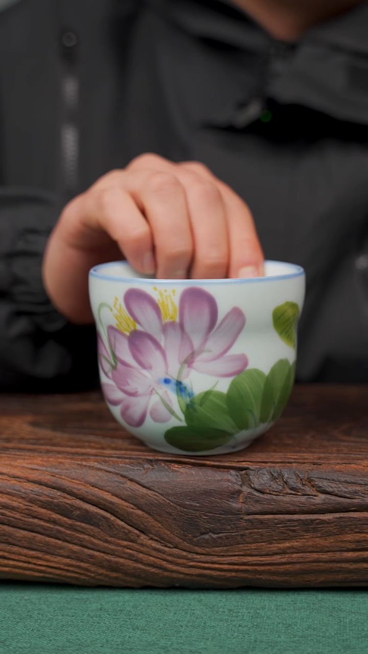 【闪购商品】瓷片41寻一缕瓷香杯釉下手工手绘瓷器