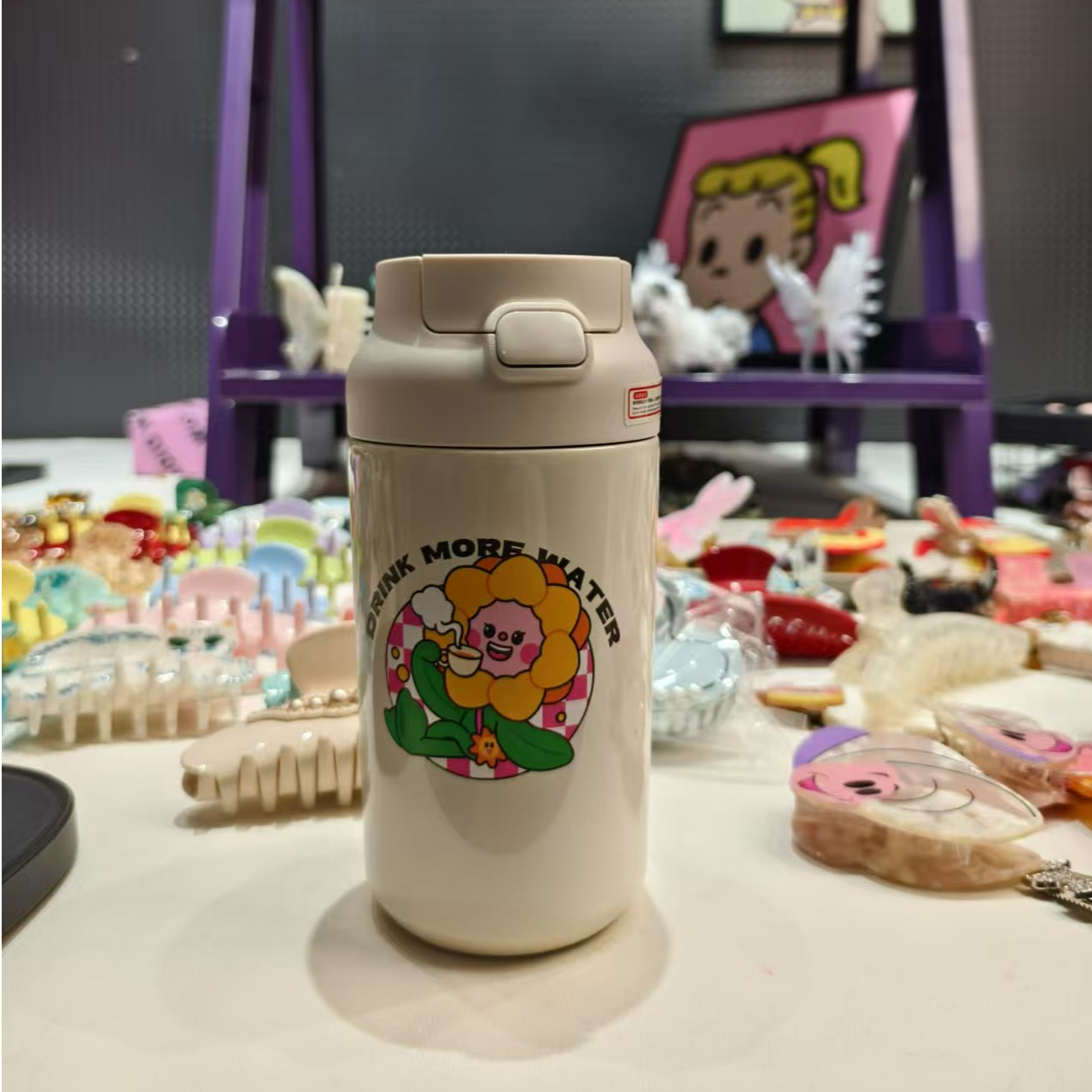 [花花专属]高颜值吸管保温杯女生304不锈钢便携耐摔水杯