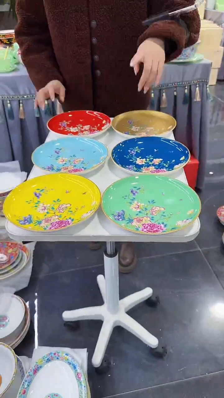 【闪购商品】瓷片  8英寸景德镇满花深盘6个【秦坊】