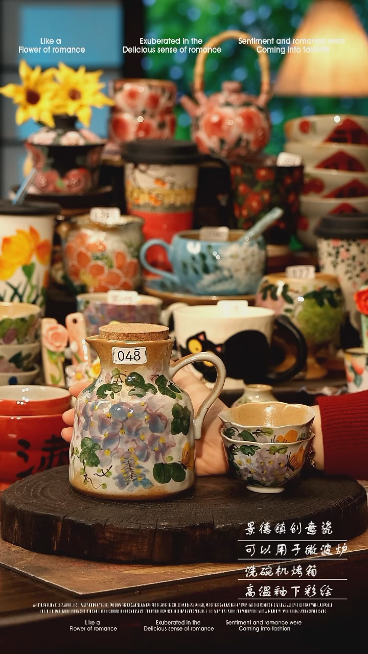 陶瓷景德镇高温釉下彩手工手绘款式@A0048@