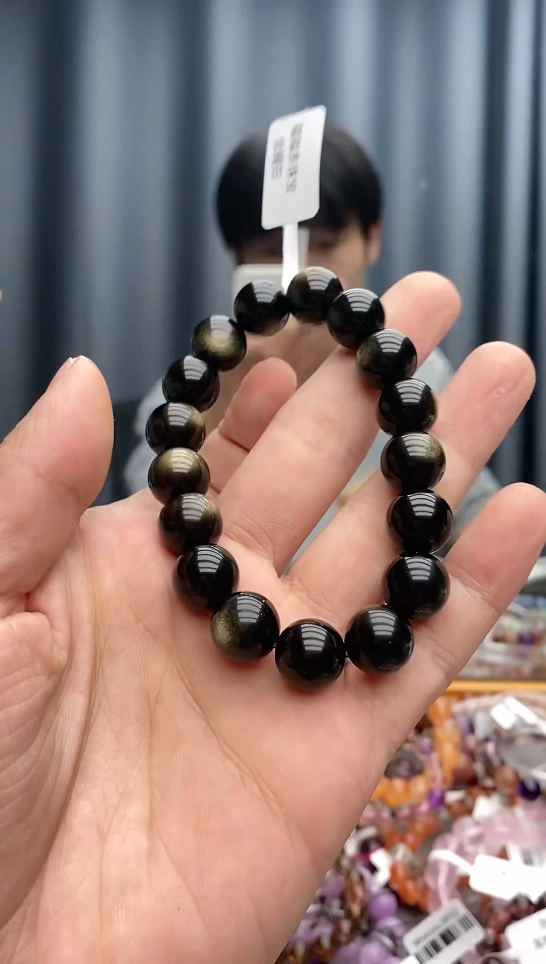 【闪购商品】黑曜岩手链未镶嵌金曜石