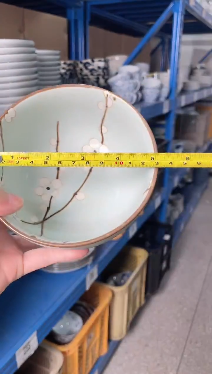 陶瓷早春白梅5英寸碗 微瑕