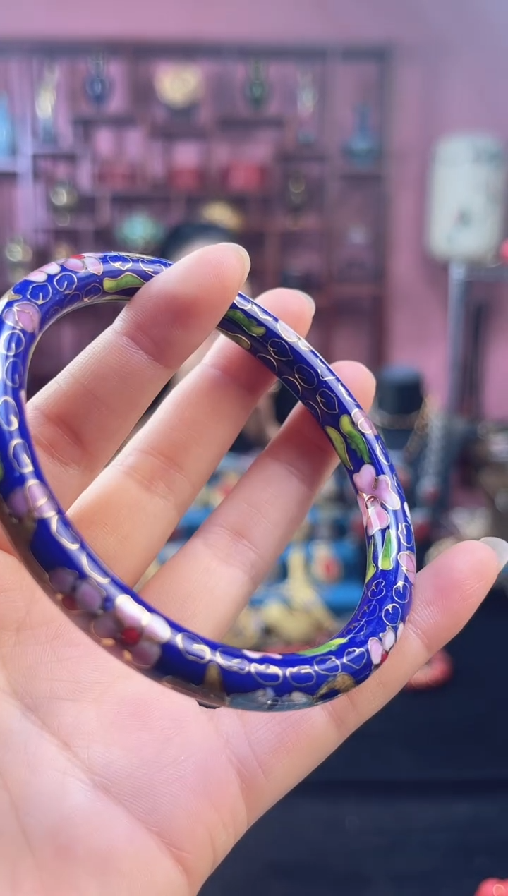 非遗 景泰蓝公主镯 61-65/细版 宝蓝