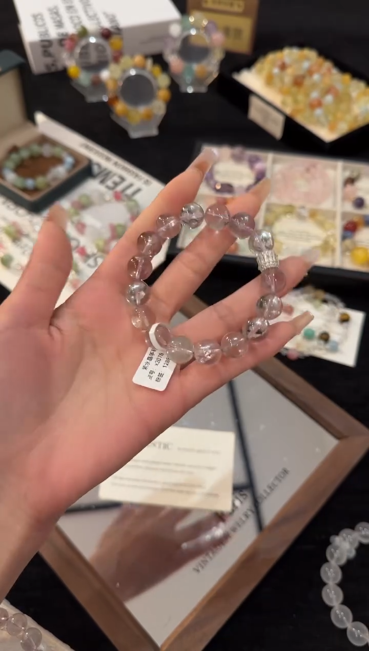 合金手链水晶紫水晶x2078