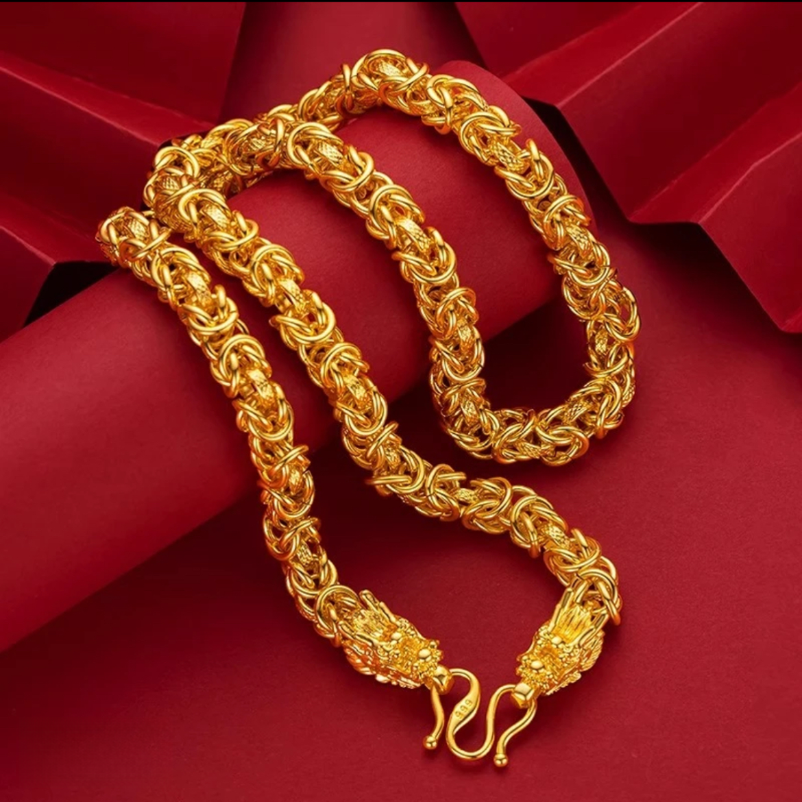 合金项链 抖音好物【卡12大龙骨项链】霸气 时尚 经典 大气手工金色