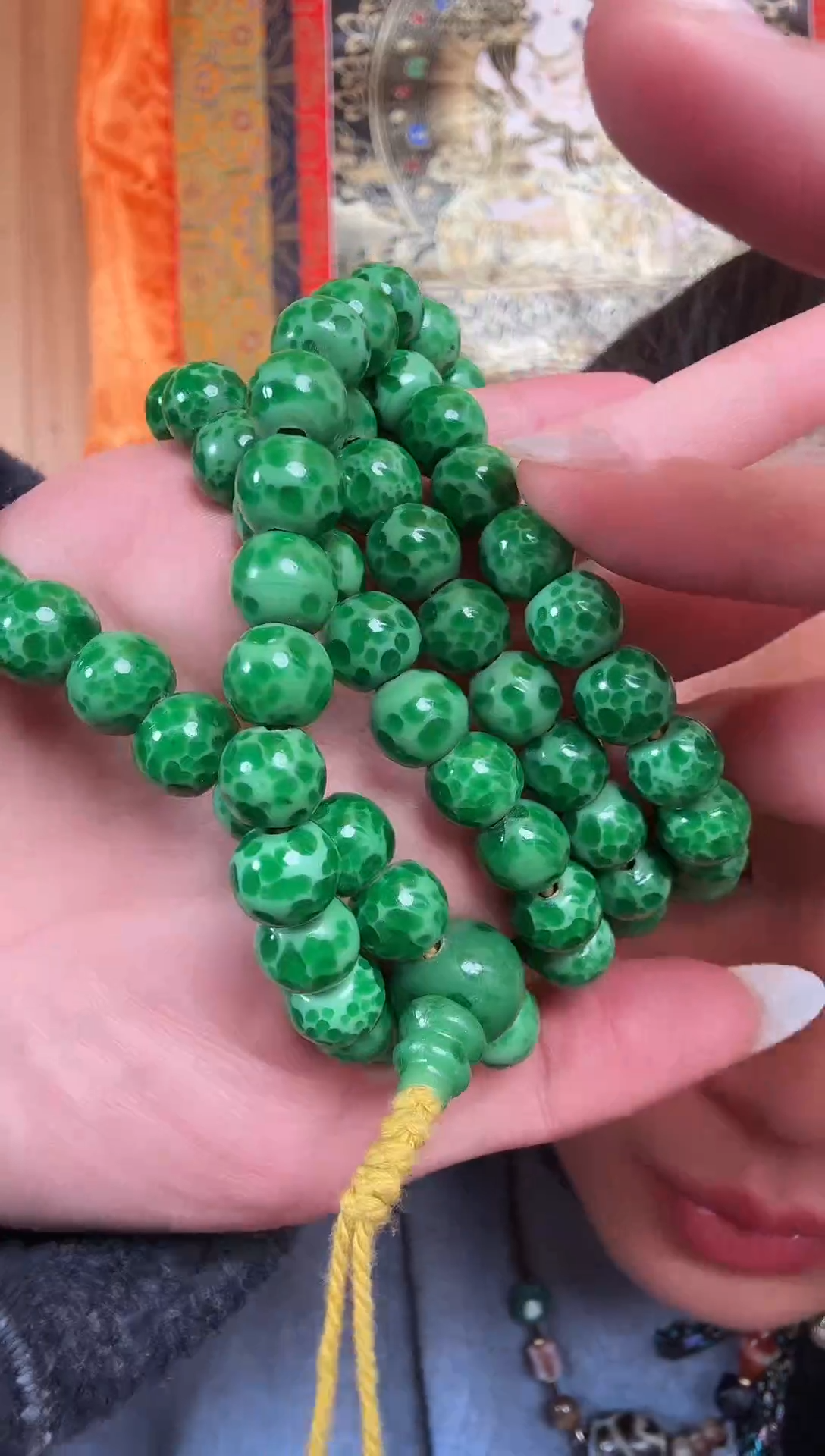 铁合金花岗石藏式风格珠串