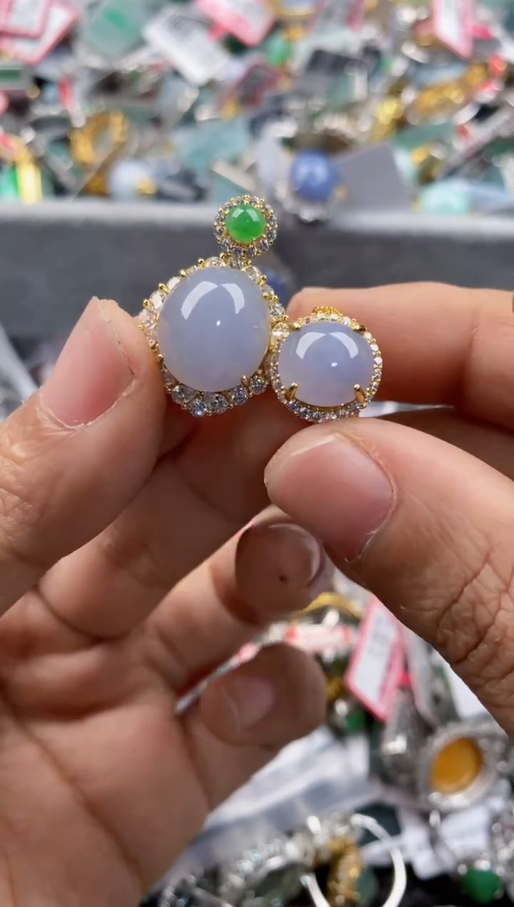 银S925镶嵌戒指翡翠333      2