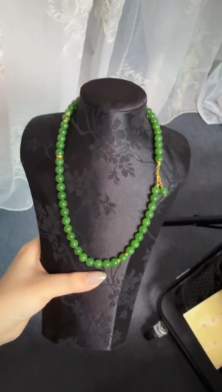 【闪购商品】和田玉（碧玉）项链18K金镶嵌 