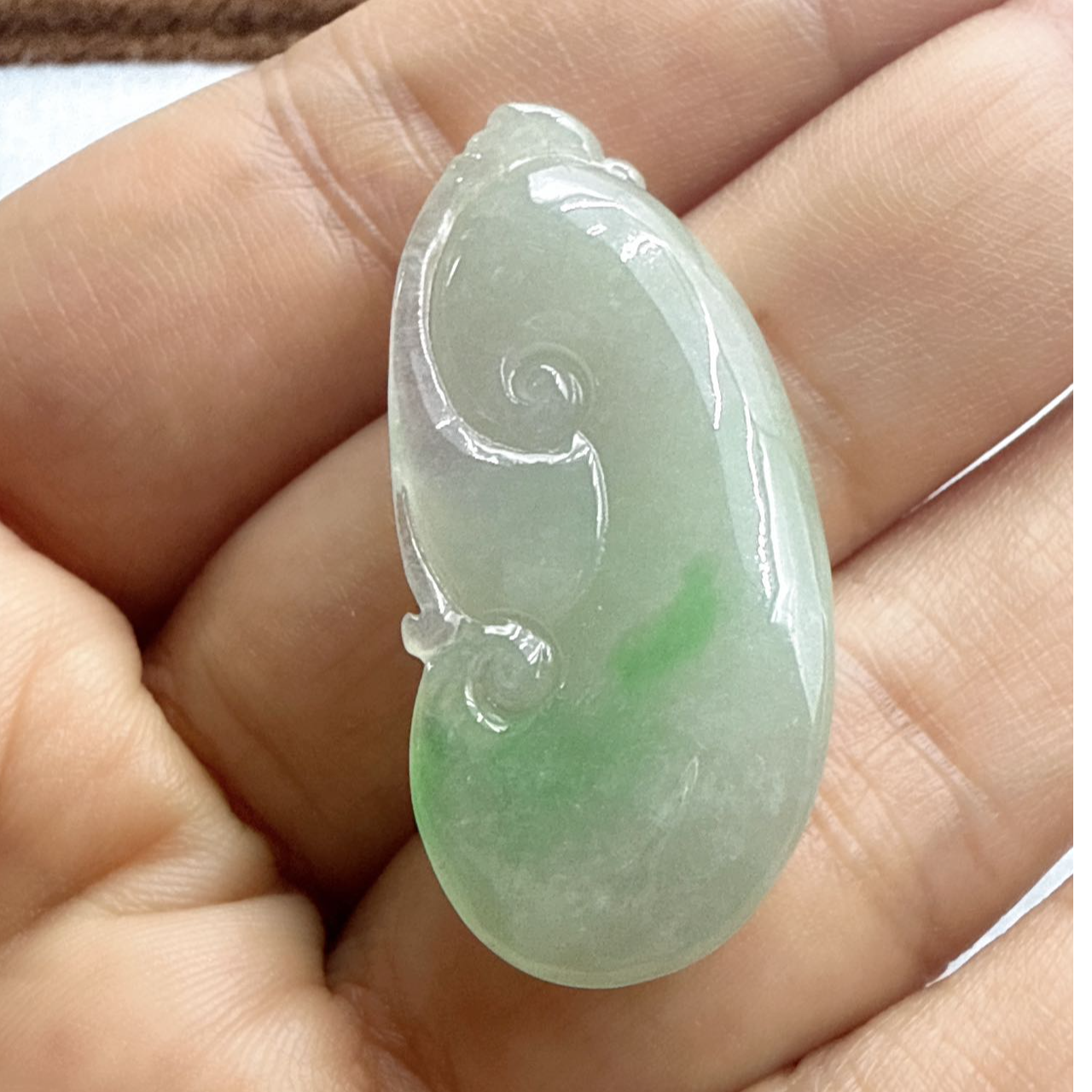 【兴启】光感十足纯天然 定制A货翡翠如意款