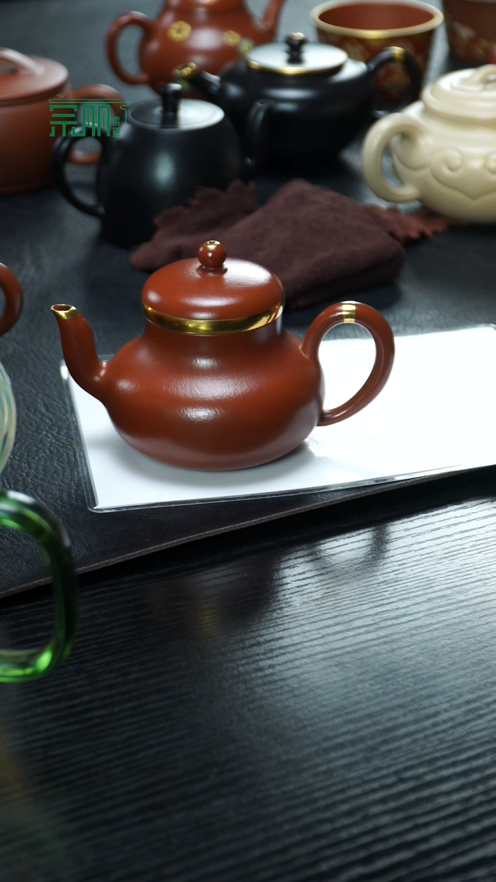 【闪购商品】紫砂茶壶唐美人朱泥包金