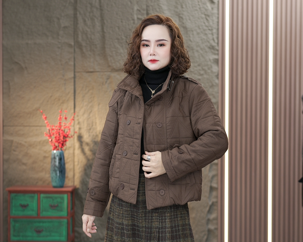 2025新款拼接长袖常规款休闲时尚百搭加棉保暖立领女装棉外套