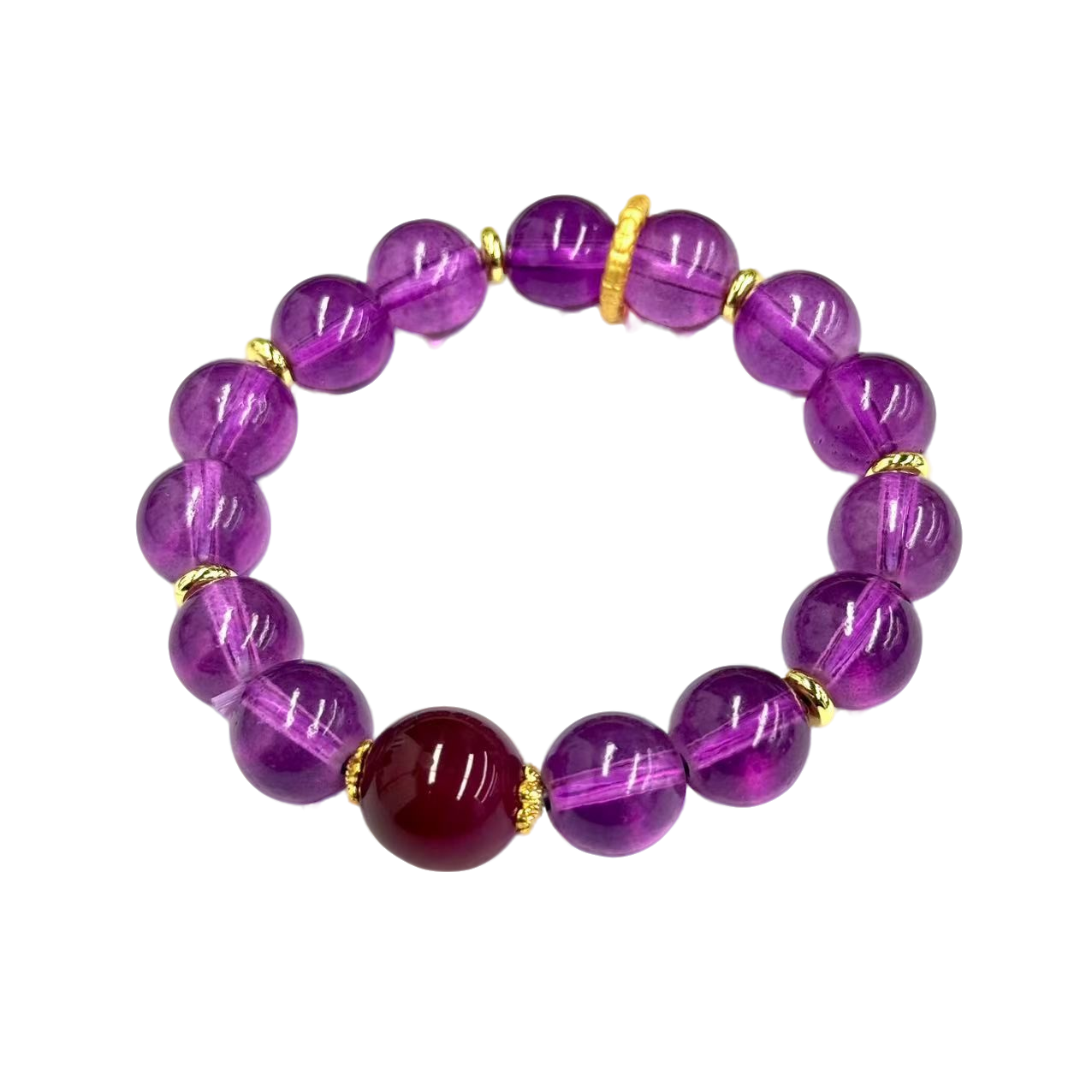 【符老板】s1418-国风设计款紫水晶DIY圆珠手串-赠礼盒