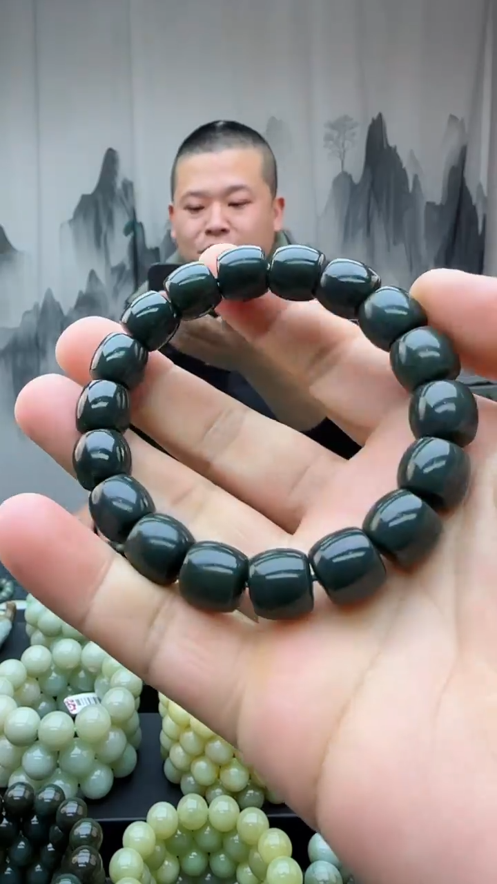 【闪购商品】和田玉颈饰未镶嵌多样性发货拍一发一卡12直切深蓝