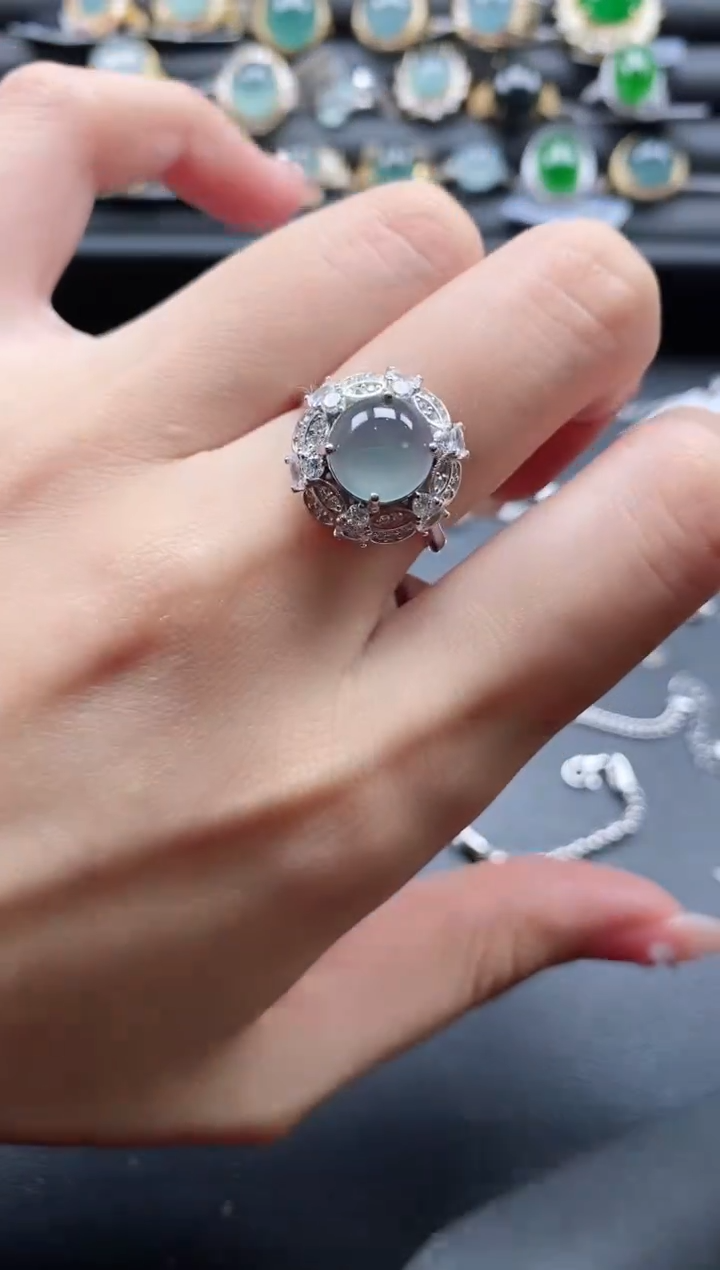 【闪购商品】翡翠戒指银S925镶嵌1111-