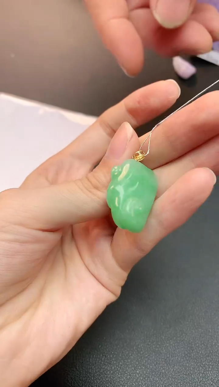 【闪购商品】翡翠颈饰18K金镶嵌赠礼盒证书 小君