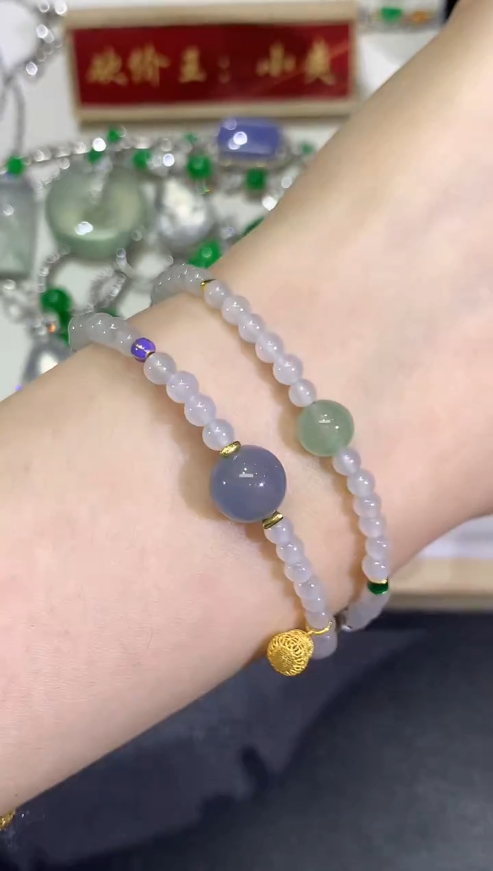 18K金镶嵌手链翡翠团购25