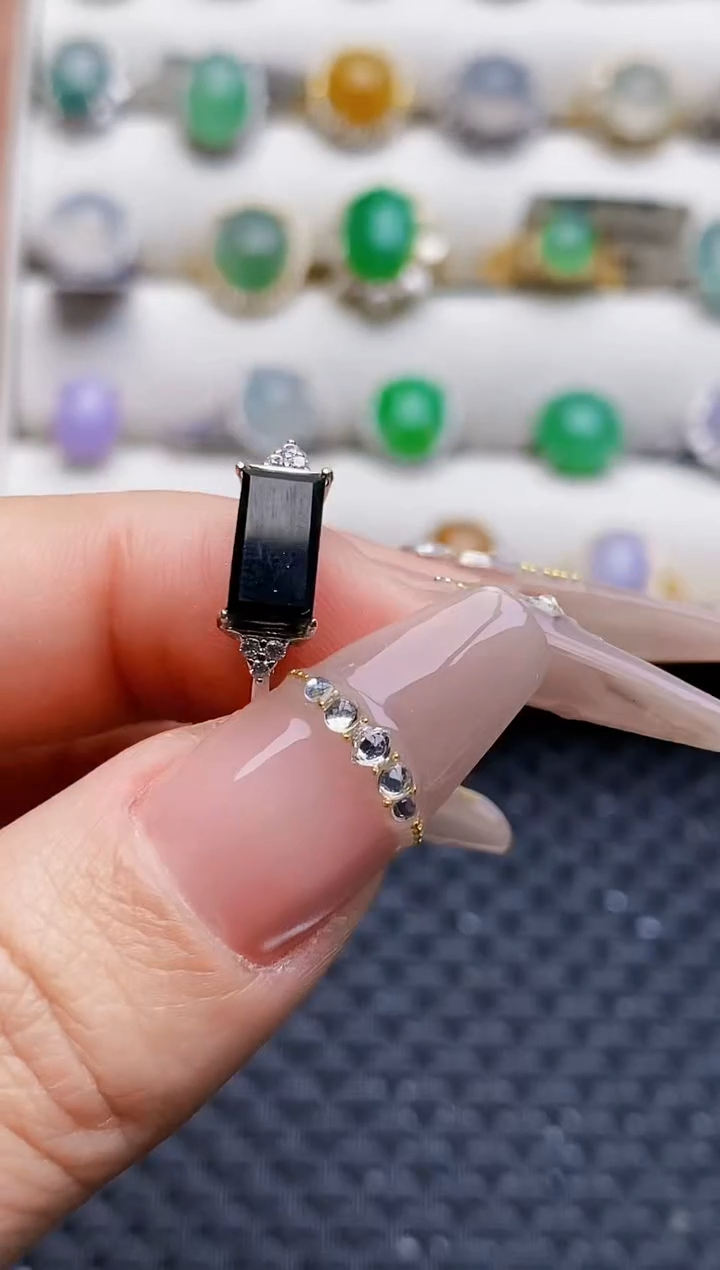 银S925镶嵌戒指翡翠1344