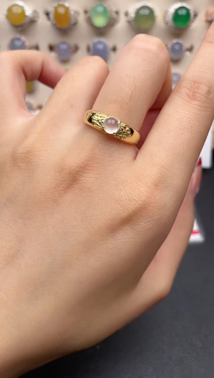 【闪购商品】翡翠戒指银S925镶嵌一物一证一礼盒