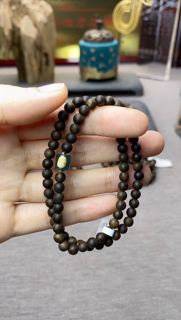 【闪购商品】沉香手串越南富森红土沉水04双圈配饰设计