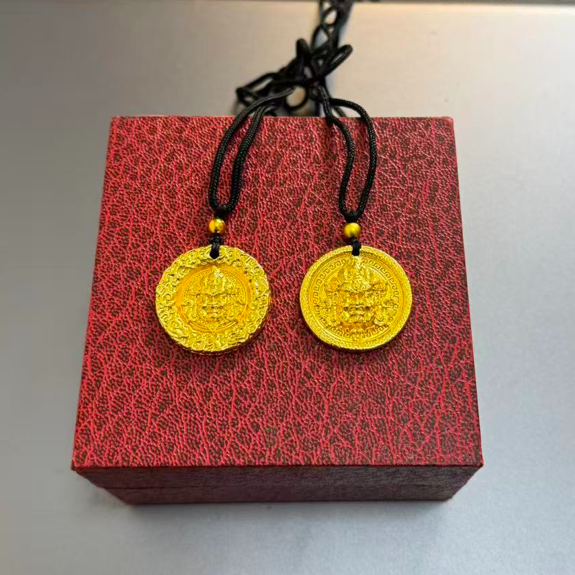 合金吊坠 合金吊坠 中式黄财神吊坠古法吉言五路财神