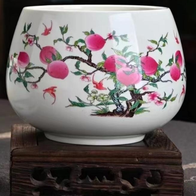 G1585-九桃白瓷茶洗杠茶具