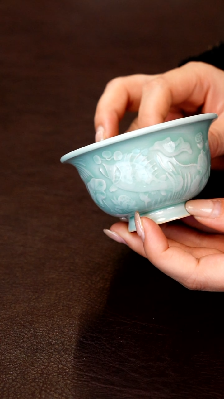 青瓷手工茶器包邮