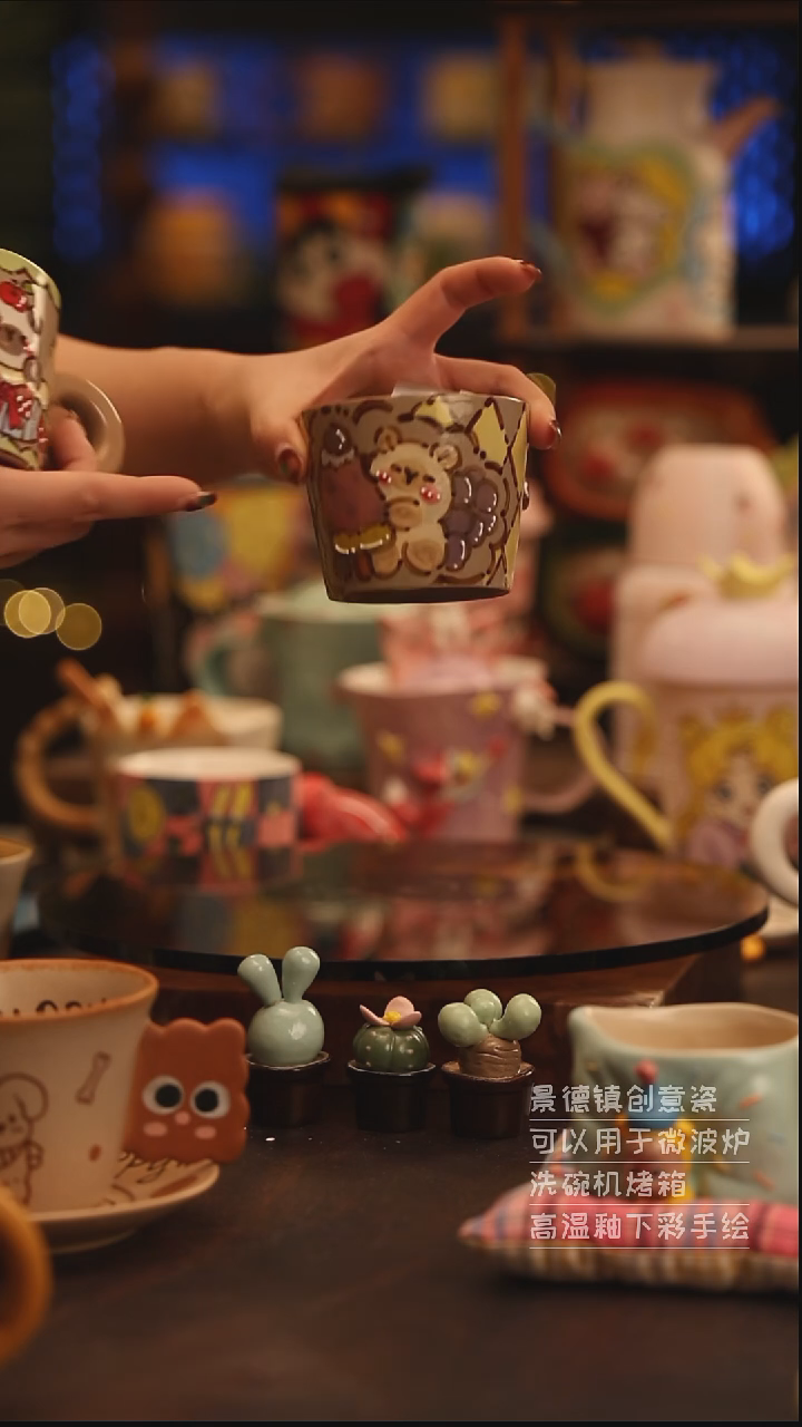 陶瓷景德镇可爱陶瓷釉下彩绘设计师款