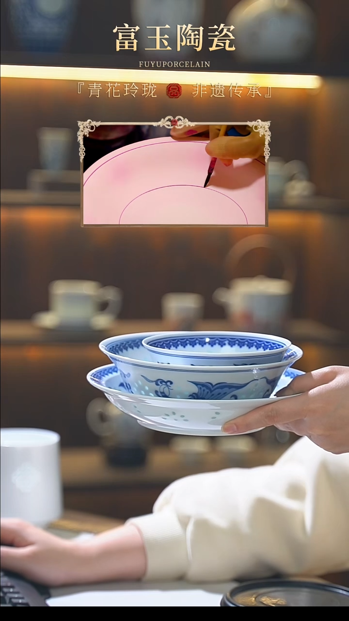 孔雀5寸饭碗*20+7寸面碗*2+8寸带边盘*10+10寸带边盘*2