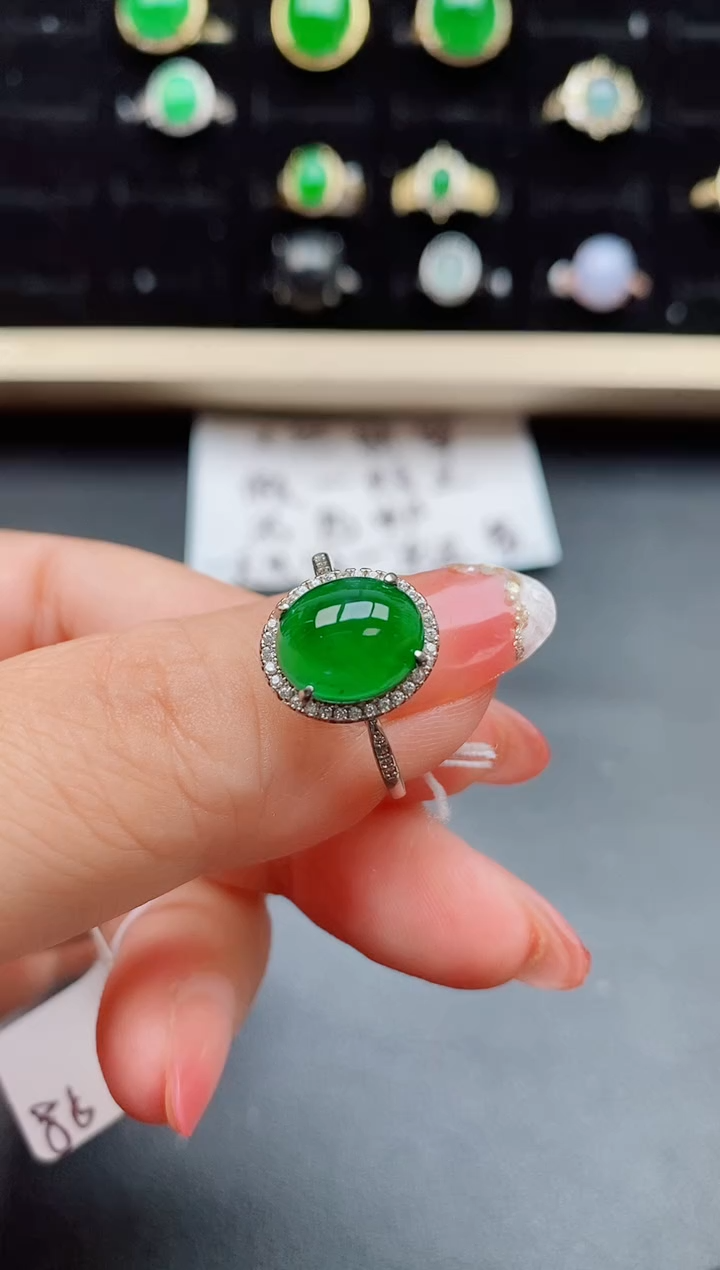 【闪购商品】翡翠戒指银S925镶嵌50850