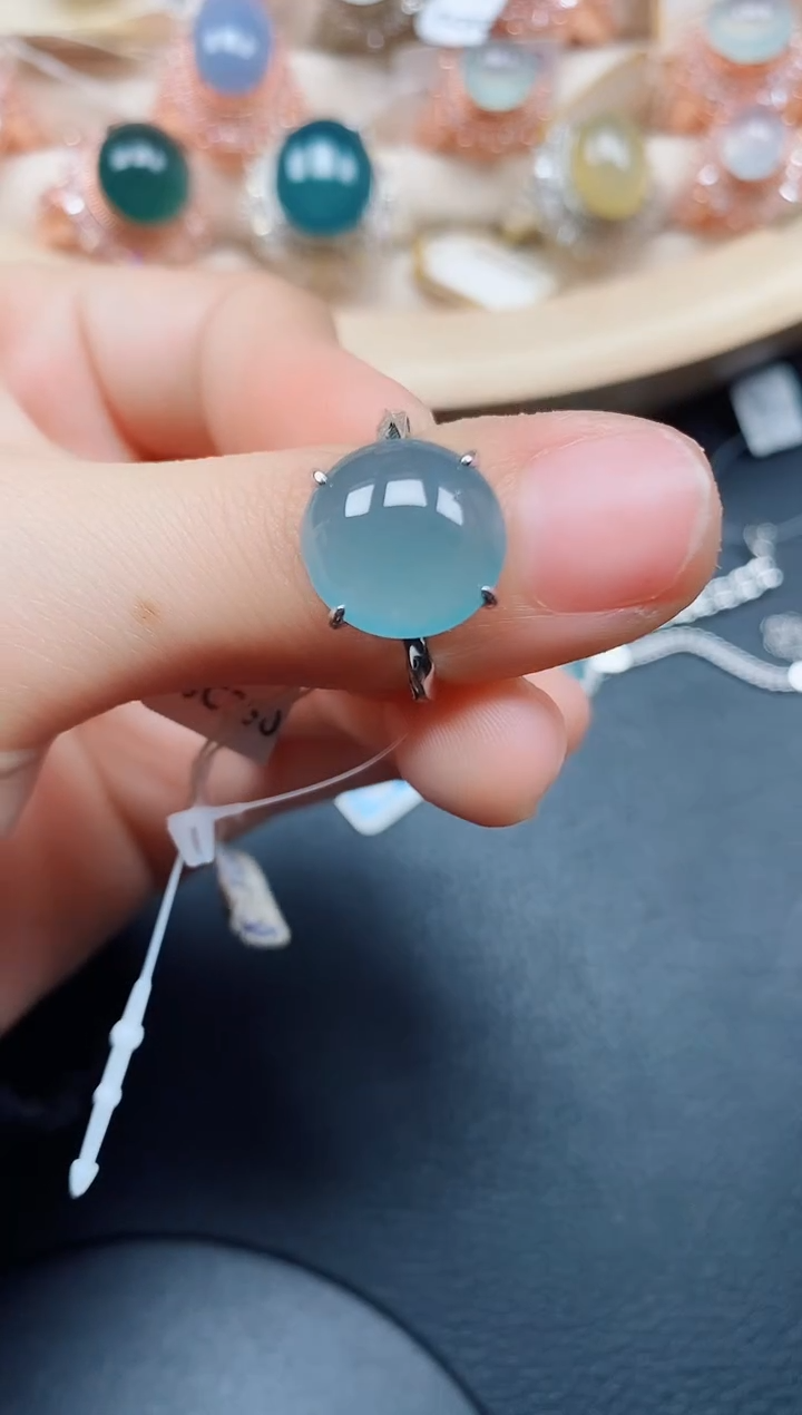 【闪购商品】翡翠戒指银S925镶嵌翡翠