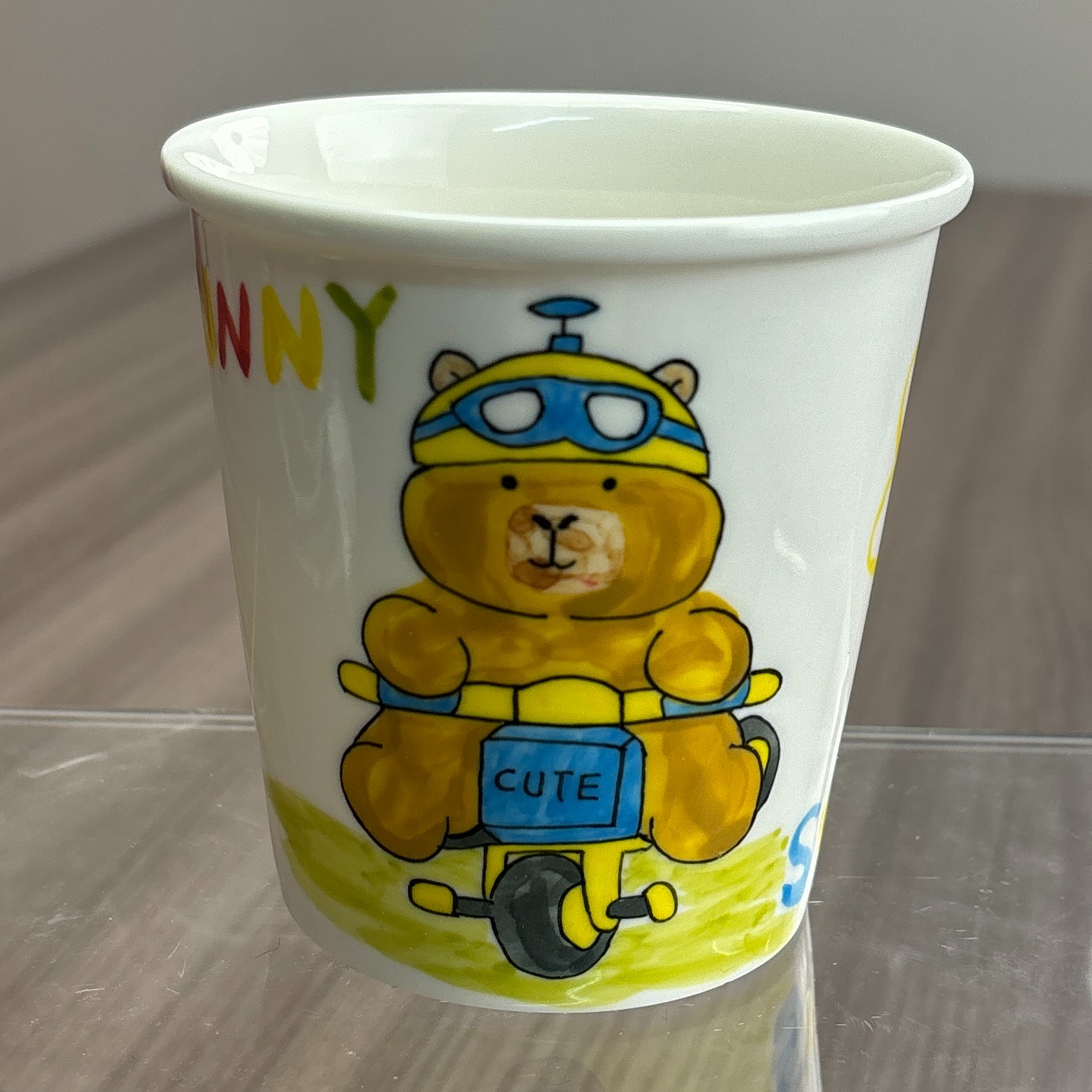 84号商品小熊水杯纯手工手绘景德镇陶瓷杯