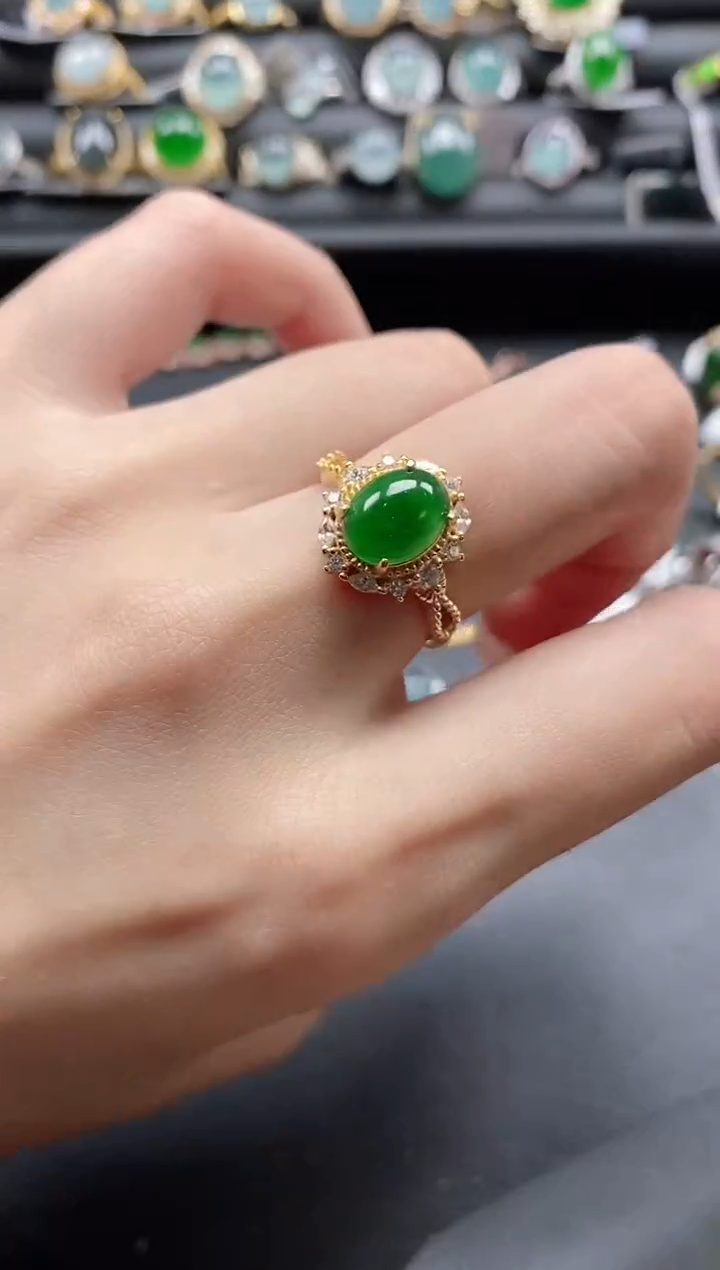 【闪购商品】翡翠戒指银S925镶嵌1111