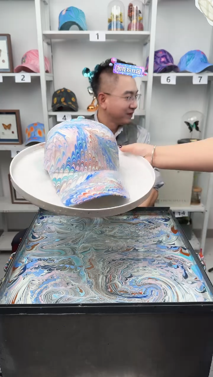 纯棉成人款盘龙纹水拓帽