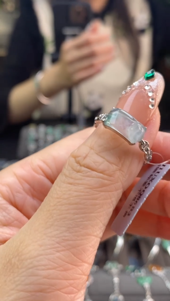 颈饰银S925镶嵌翡翠净货16745