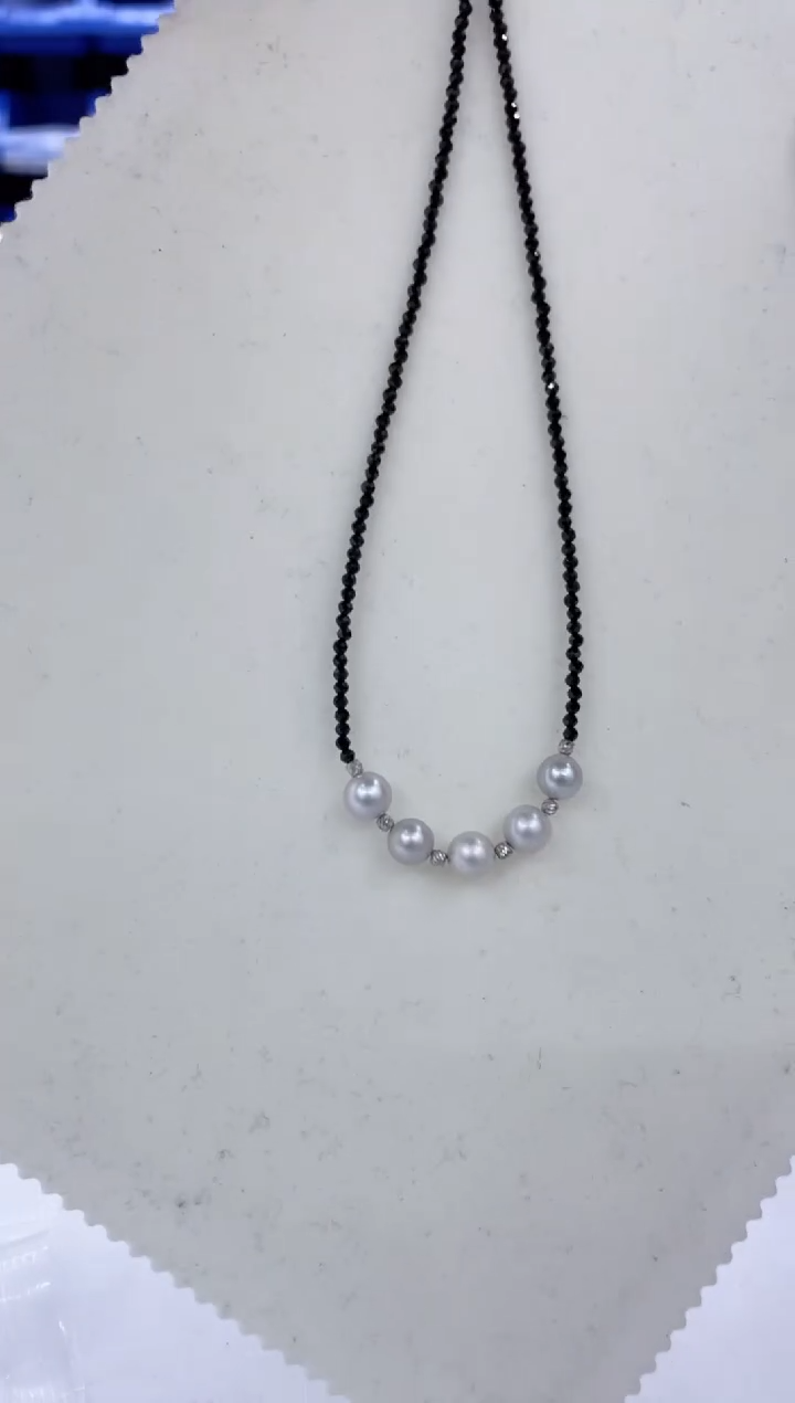 颈饰银S925镶嵌海水珍珠  