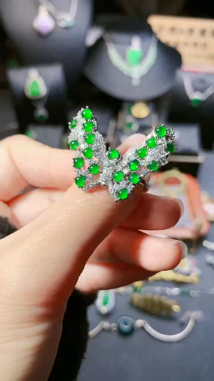 【闪购商品】翡翠戒指银S925镶嵌戒指