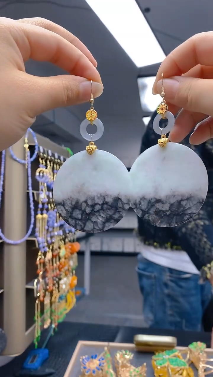 【闪购商品】翡翠耳饰合金055翡翠