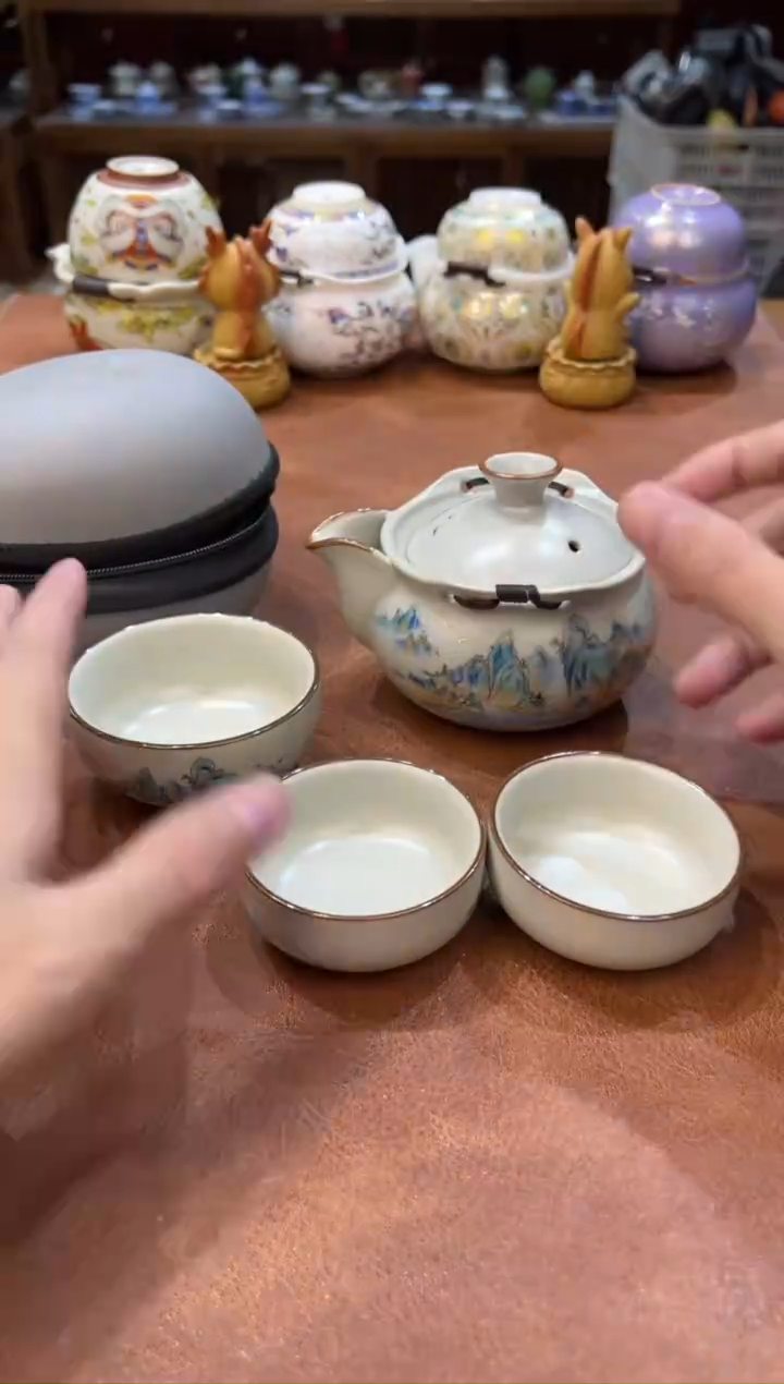 真的很便宜会开片的旅行茶具