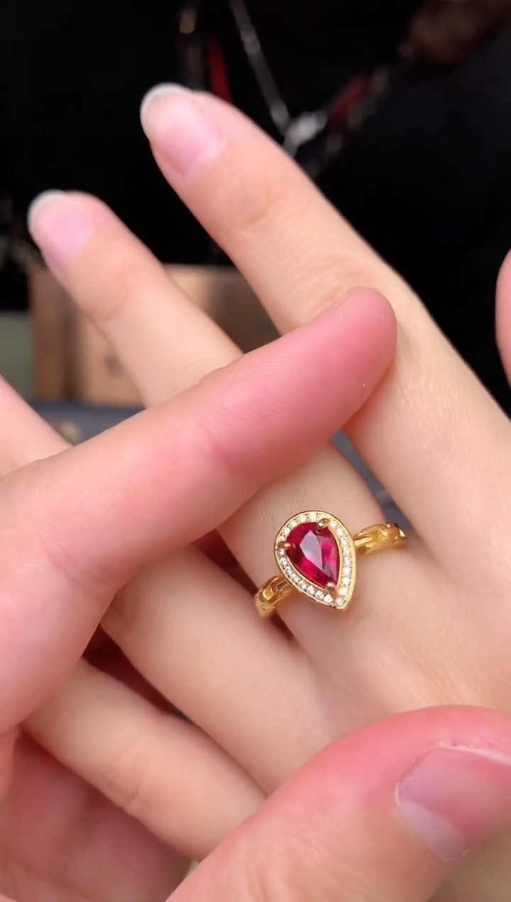 【闪购商品】碧玺戒指银S925镶嵌戒指