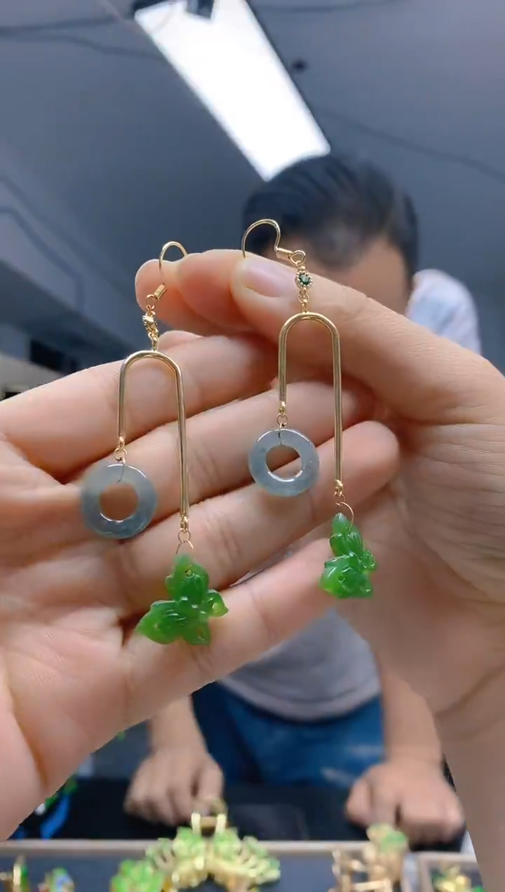 【闪购商品】翡翠耳饰合金352翡翠耳钩