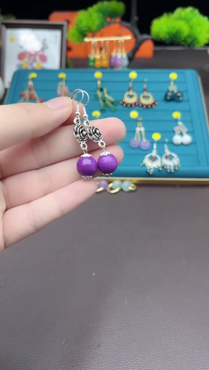 【闪购商品】玛瑙/玉髓耳钉银S925镶嵌s03000