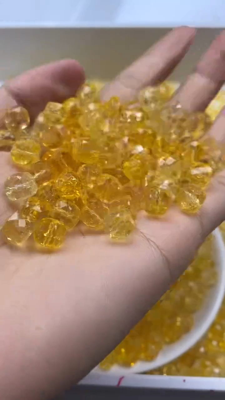 颈饰未镶嵌水晶W2203-黄水晶方糖8mm*10颗